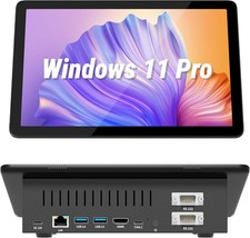 10.1'' Fanless Mini PC Intel N5095 Windows 11 WiFi5 8G 128G 5000mAh Dual RS-232