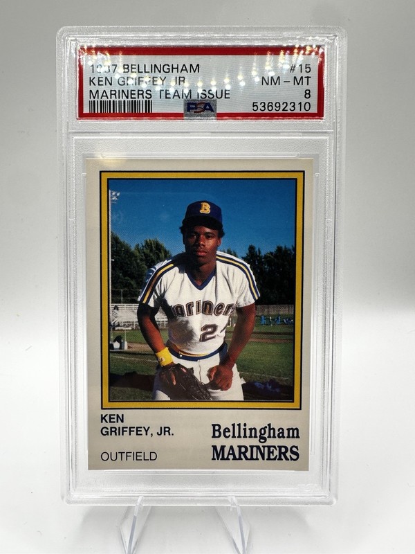 1987 BELLINGHAM MARINERS TEAM ISSUE #15 KEN GRIFFEY JR. PSA 8