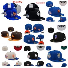 Mens New York Mets Baseball Cap Flat edge hat Era Hat Sun hat 59FIFTY Fitted Hat