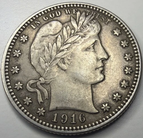 1916 D Barber Quarter H25