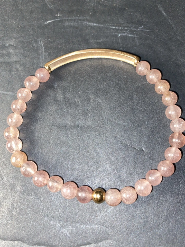 Браслет Inspire Me подлинный розовый кварц покрытие розовым золотом 14 карат филиппийцы 4:6 - Изображение 2 из 4