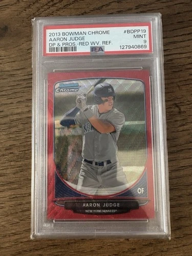 2013 Bowman Chrome Aaron Judge Red Wave Refractor 06/25 PSA 9 Rookie Card