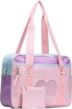 STEAMEDBUN Kawaii Ita Bag Japanese School Cute Tote Large Pink Straps