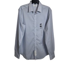 Calvin Klein Steel Men's Slim-Fit Stretch Dress Shirt, mist 16 34-35 85