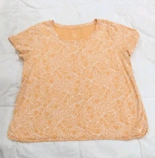 J.Jill 100% Cotton Short Sleeve Sleep Top Size Large Cloud Soft Fruit Print