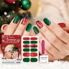 Christmas soft gel nail stickers Reusable Holiday Stick on Nail For Women- U2M4