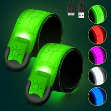 Rechargeable LED Armband 2-Pack, High Visibility Reflective Running Gear for