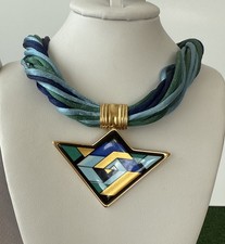 Vtg.Sign Michaela Frey Large Moon Pendant On ...