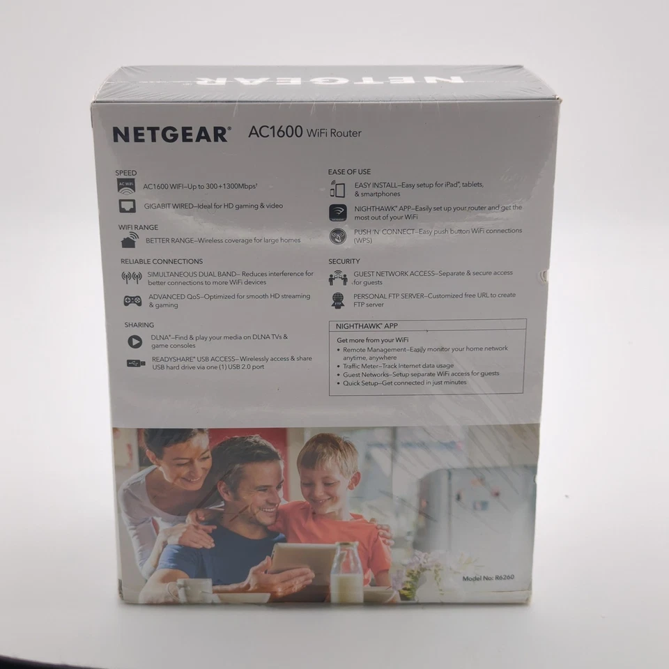 NETGEAR AC1600 WiFi Router R6260 Dual Band Gigabit Wireless AC WiFi 5 Sealed - Image 3 of 4