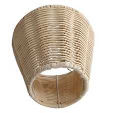 Retro Rattan Lampshade: Replacement Pendant Light Cover - E27 Woven Small
