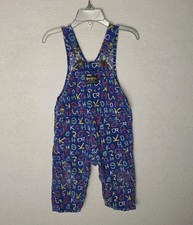 Vintage OshKosh Vestbak Corduroy Letters Bib Overalls USA Made Toddler 18 Months