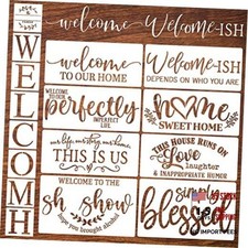 Welcome Stencils for Painting on Wood Sign  Reusable Welcome Stencil for Home