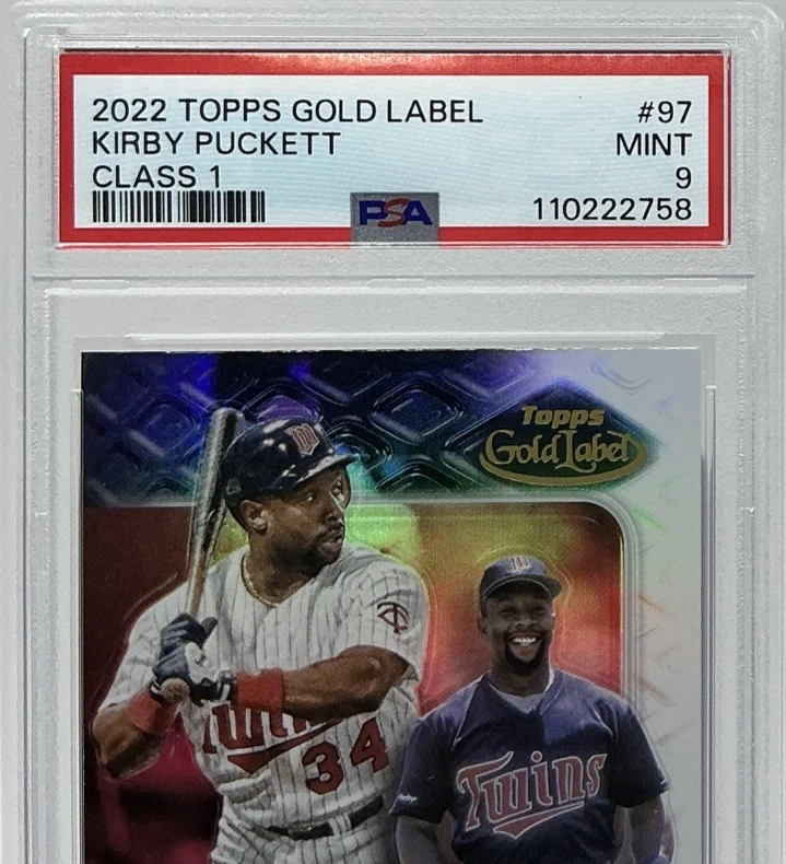 Kirby Puckett PSA 9 -2022 Topps Gold Label Class 1 -Twins, Class, Tragic Loss - Image 2 of 4