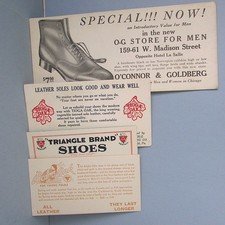 SHOE Ink BLOTTER Triangle Tioga Oak Bob-O-Link OG Chicago Men Women Vintage