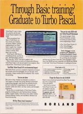 Vintage 1989 Borland Turbo Pascal 5.0 Magazine Print Ad Software Retro Tech 80s