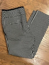 New York And Company Women’s Size 8Black White Gingham Checkered Ankle Pants 