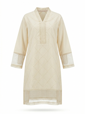 white christmas dresses Designers Remix Cream Vera Brodie Short Dress – Ladida main image 0