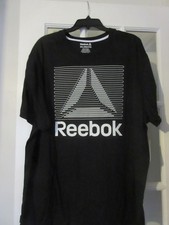 Reebok Men's Logo Graphic Cotton/Poly Tee Black 2XL NWT CLT