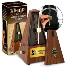 Mechanical Metronome for Musicians - Mahogany Wood/Metal, 40-208bpm