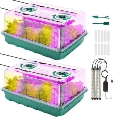 96 Cell Seed Starter Tray with Grow Light, Seed Starting Trays with Adjustabl...
