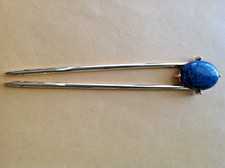 Vintage Artisan Stone on Gold Tone Metal 5  Hair U-Pin  FREE SHIPPING