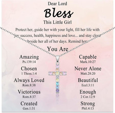 Cross Necklace for Girls Christian Religious Jewelry Gifts for Girls Daughter Gr