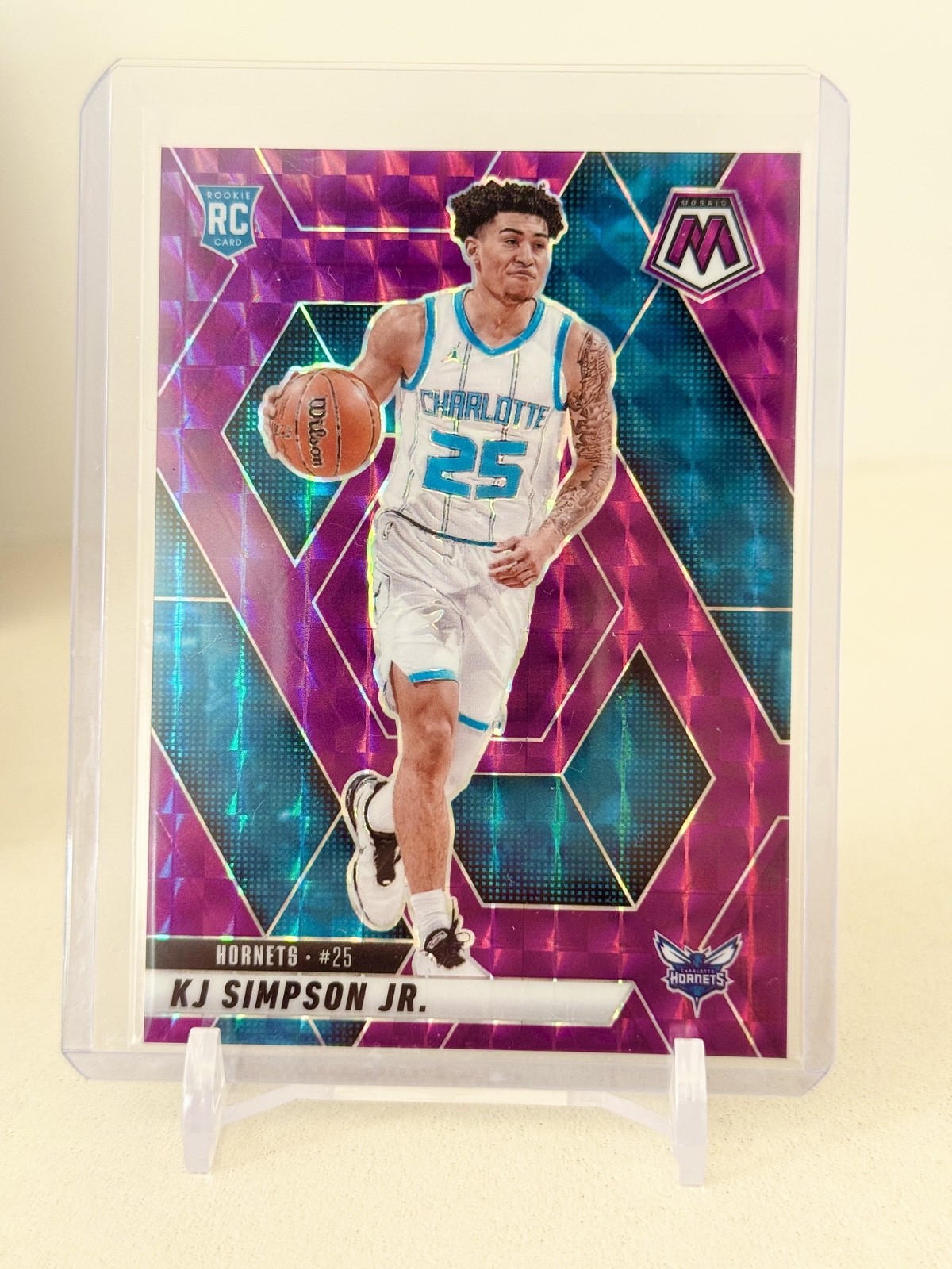 2024-25 Panini Mosaic - KJ Simpson Jr. #239 Purple Mosaic Prizm /99 (RC)