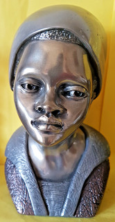 Gorgeous signed Casper Darare bronze/mixed metal South African bust