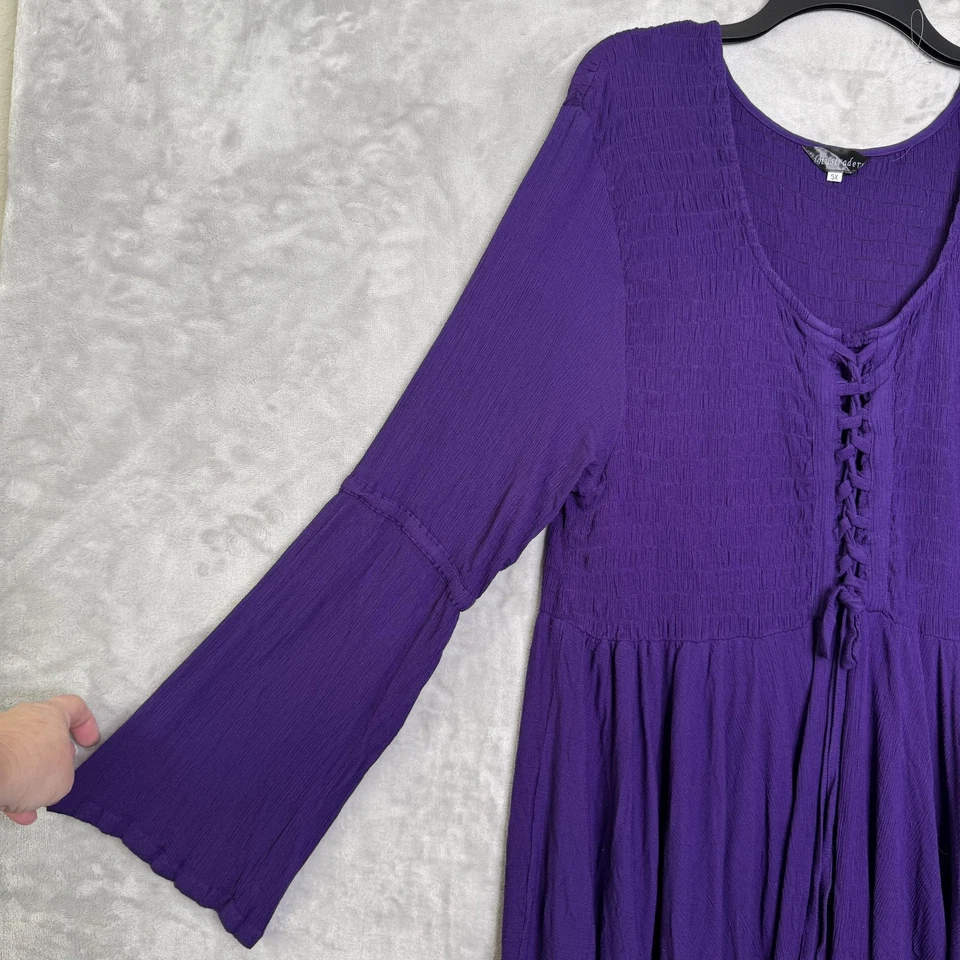 Lotustraders платье женщин 5 X богемное носовой платок кромки Bell рукав вискоза туника - Изображение 4 из 4