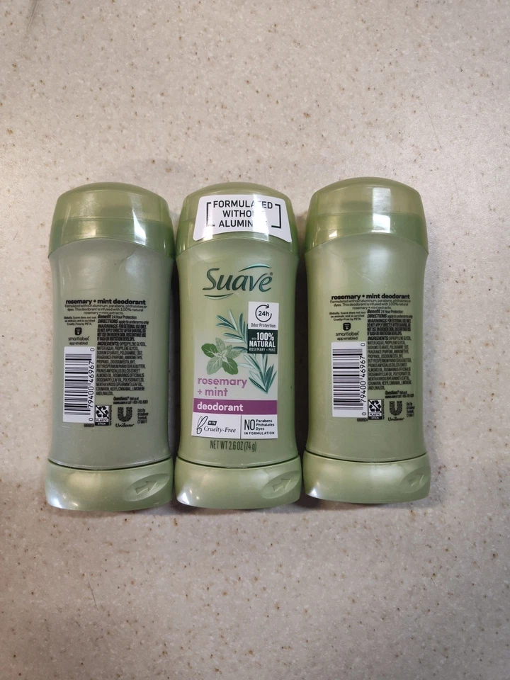 Suave Romero y Menta Desodorante Libre de Aluminio, Lote de 3 2.6 OZ Foto 4 de 4