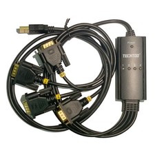 4 Port USB to Serial RS232 DB9 Adapter USB to Seria Converter Serial Cable 9-...
