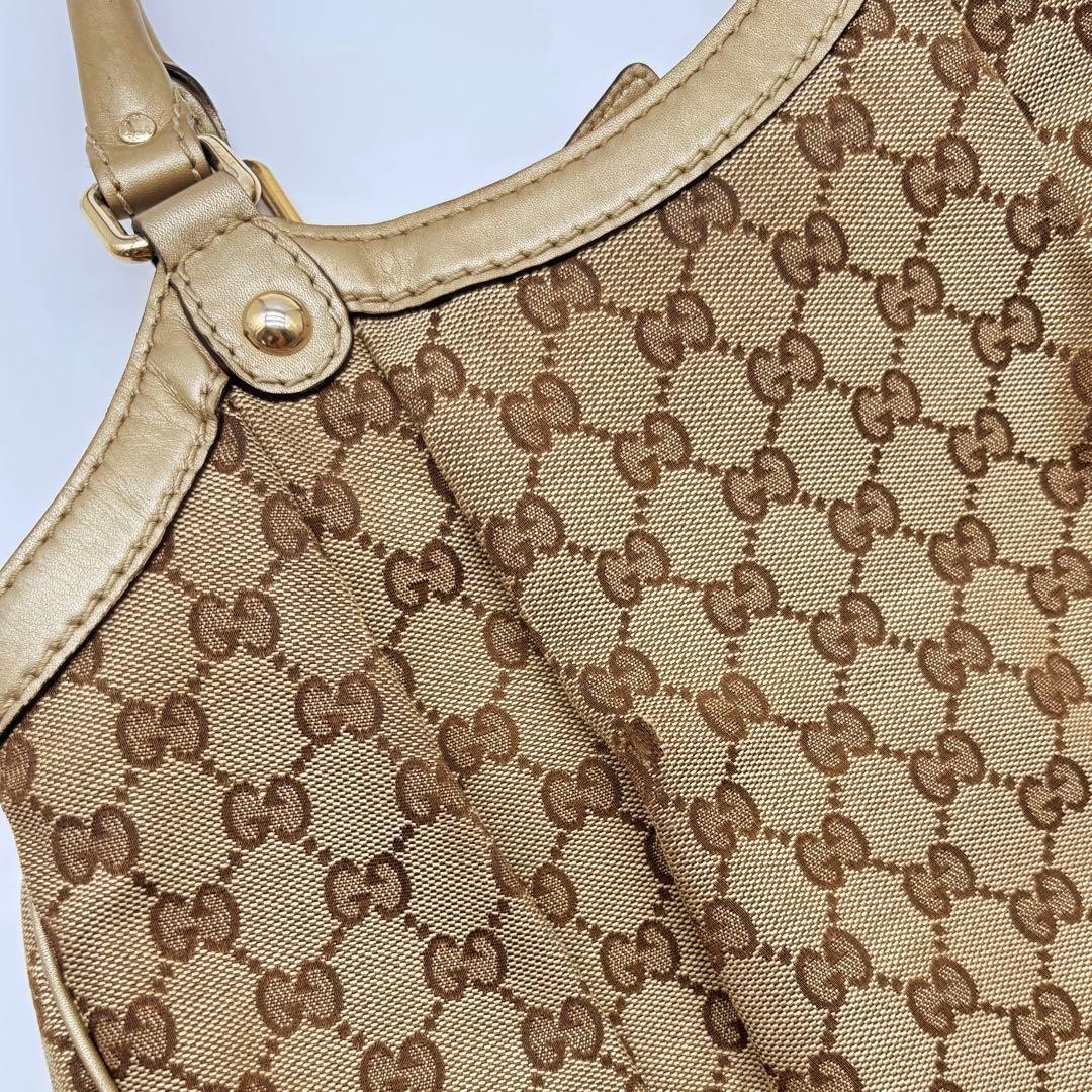 GUCCI Sukey GG Canvas Handbag Gold Beige — image 16
