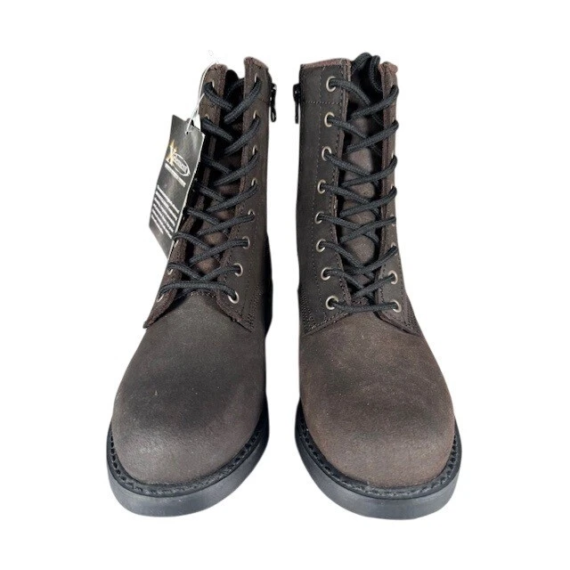 NUEVO CON ETIQUETAS Xelement Mujeres Cuero Marrón Botas de Motocicleta Cremallera Lateral Con Cordones Talla 7.5 Foto 2 de 4