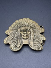 Chief Sitting Bull of the Sioux Metal Brass Belt Buckle Indian Native American