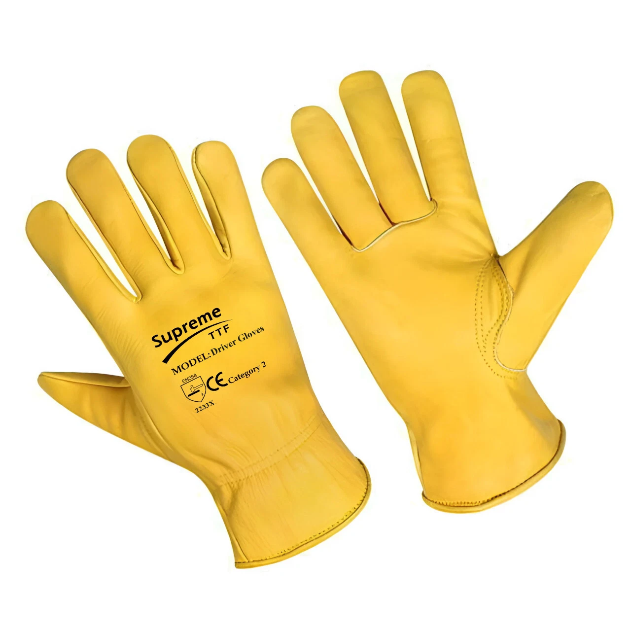 Gants de jardinage de protection en cuir jaune anti épines conducteur sécurité travail poignée