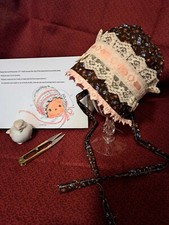 Baby Bonnet-Made with Calico and fun prints trimmed with Vintage trims 0-3 Month