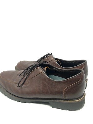 H.S. Trask Brown Pebbled Leather Oxford Men
