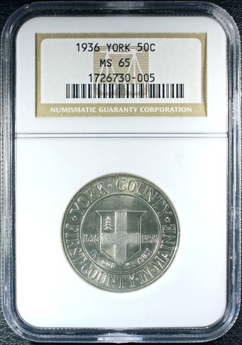 1936 York Silver Commemorative Half Dollar - NGC MS-65 - Older Slab