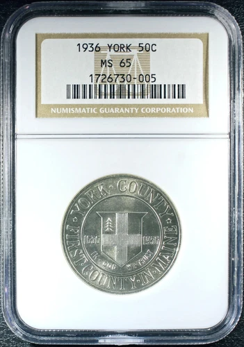 1936 York Silver Commemorative Half Dollar - NGC MS-65 - Older Slab