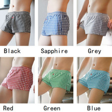Herren Unterwäsche 95% Baumwolle Kariert Boxer Unterhose Lounge Shorts Weich