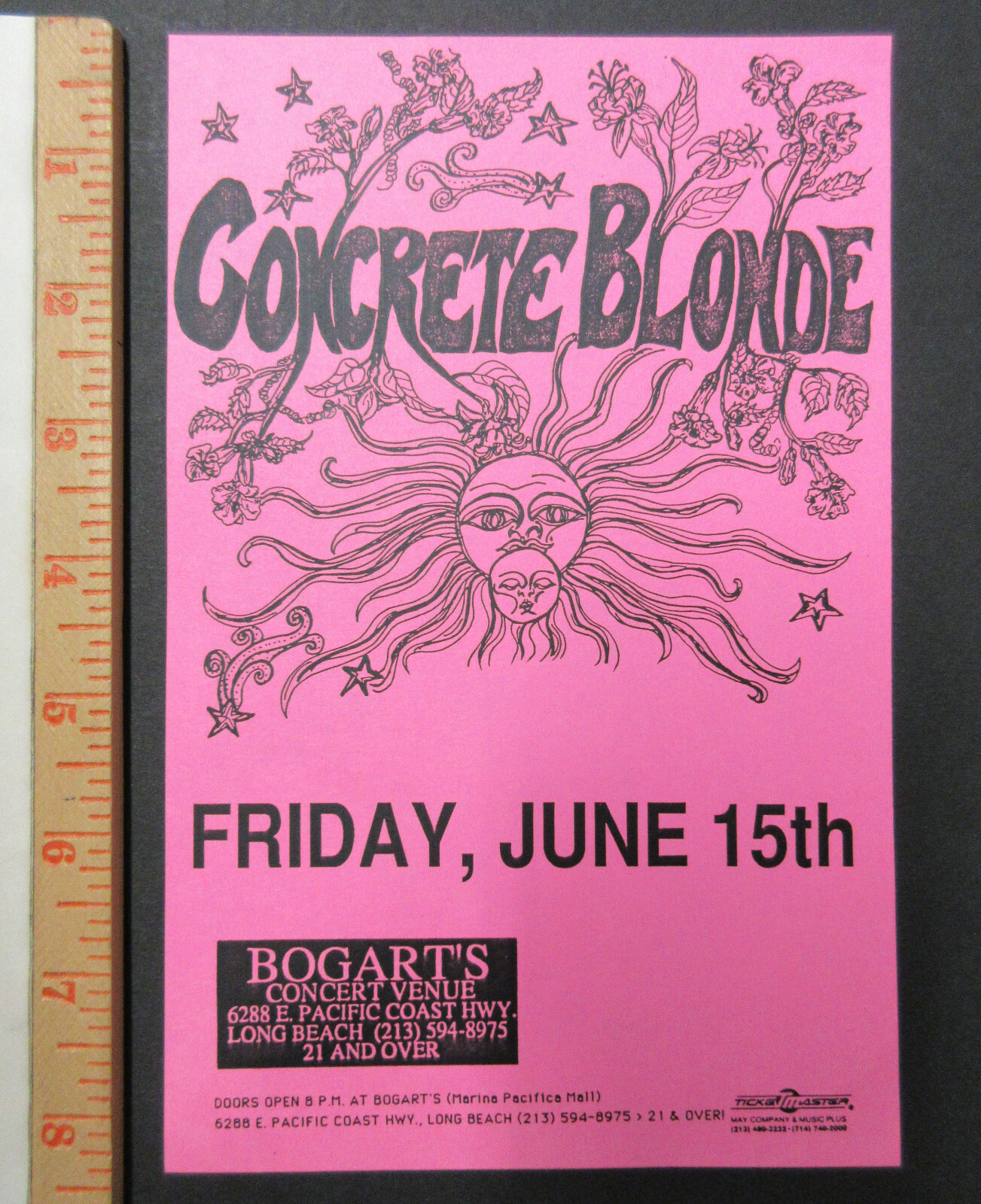 CONCRETE BLONDE Bogart's LONG BEACH 1990 PUNK Concert Flyer