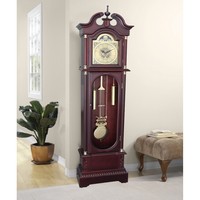 Antique Grandfather Clock Traditional Tall Wooden Long Case Glass Door Vintage Antique Grandfather Clock Traditional Tall Wooden Long Case Glass Door Vintage