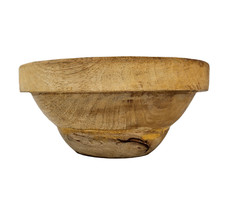 Wooden Decorative Display Bowl Banded Natural Finish Farmhouse Rustic 8 Inch