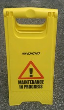 Maintenance Progress Floor Sign Safety Hazard A Frame Warning Wet Plastic Closed