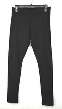 H M Women Black Straight Leg Elastic Waist Stretch Fit Active Pull On Leggings M