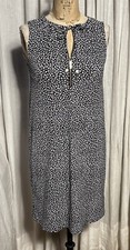 Michael Kors Womens Sleeveless Blk/White Tiny Floral Jersey Dress Sz XS Used