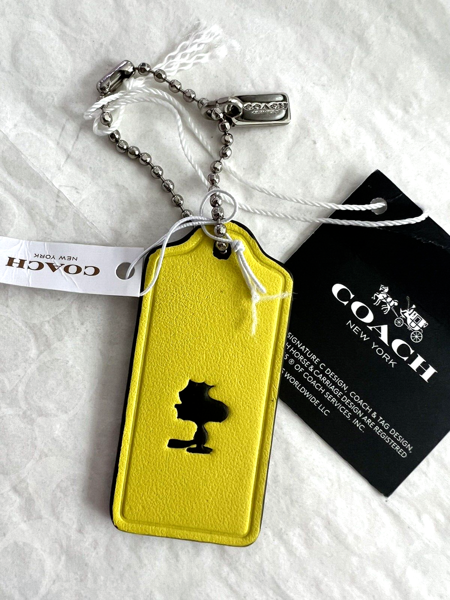 coach ウッドストック　キーホルダー Coach X Peanuts WOODSTOCK Leather Hangtag Key Ring Bag Charm 63187