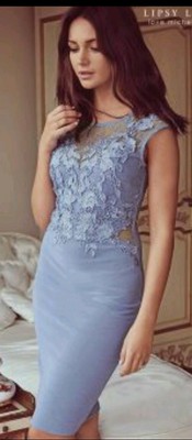 lipsy cornflower lace bodycon