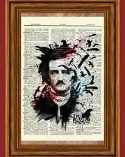 Edgar Allan Poe Dictionary Art Print Picture Portrait Story Print Book Author