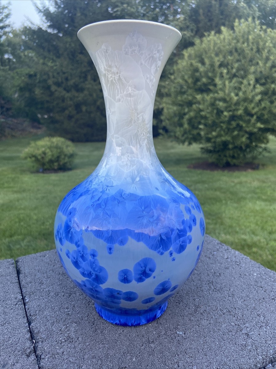 Vintage Chinese Porcelain Vase Shiwan Crystalline Glaze Vase 12